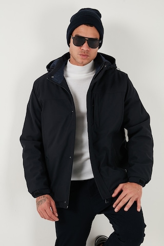 Buratti Regular Fit Çıkarılabilir Kapüşonlu Astarlı Erkek Mont 497Hector Lacivert