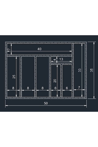 50x35 Cm Ayfiwood Ahşap Kaşıklık Çekmece İçi Yemek Takımı Ve Servis Gereçleri Düzenleyici Organizer