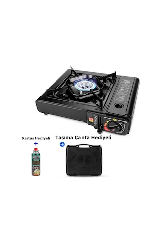 Taşınabilir Tekli Portatif Kamp Ocağı Piknik Ocağı+ Kartuş +çanta Çok Renkli