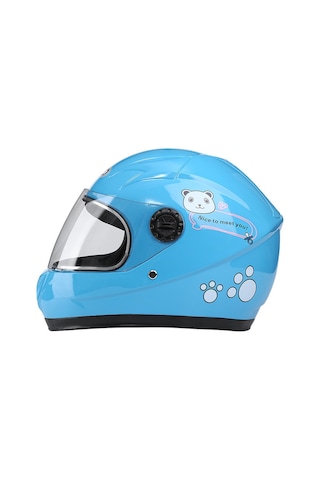Çocuk Kask Çocuk Kask Elektrikli Araba Kask Sonbahar Ve Kış Erkek Ve Kadın Kask-mavi Blue