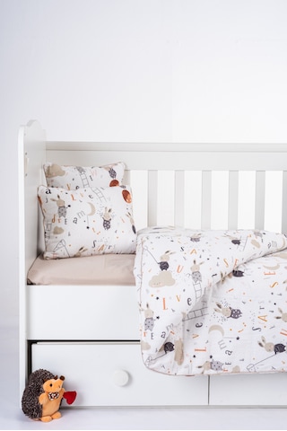 Patalena Home Pamuk 7 Parça Tavşan Desenli Bebek Nevresim Takımı 100x150 Cm