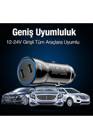 Polham Süper Hızlı Şarj 60w Ultra Hızlı 2x Pd Type C Girişli Araç Şarj Başlığı, 12/24v Tüm Girişlere Uyumlu, Isı Ve Akım Korumalı Şarj Başlığı