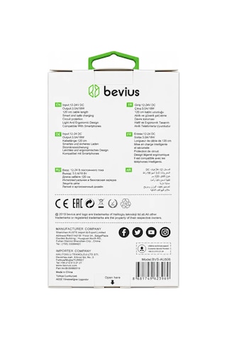 Micro Usb Siyah 18w Qc 3.0 Kablolu Araç Şarj Cihazı Bevius Bvs-au506 Stn
