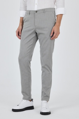 İmza Gri Desenli Armürlü Yan Cep Düz Paça Comfort Fit Pamuklu Casual Chino Pantolon 1003250122 Gri