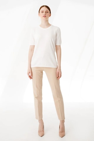 Desen Minimalist Oversize Yuvarlak Yaka Kısa Kol Kadın Bluz - Günlük & Şık Kemik