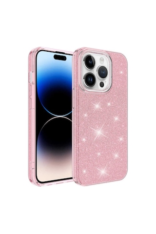 Apple Uyumlu iPhone 14 Pro Kılıf Zore Shining Silikon Pembe