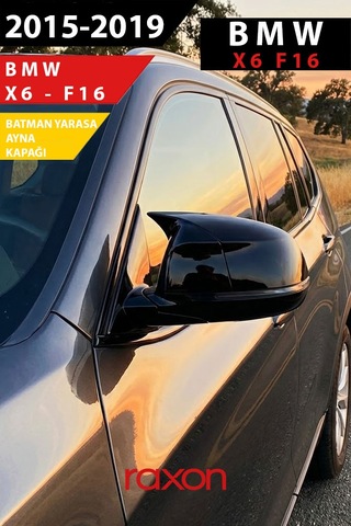 Bmw X6 F16 2015 2019 Batman & Yarasa Ayna Kapağı Parlak Piano Black Sport