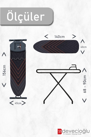 Devecioğlu Strongboard Mm149 Ütü Masası Mm022 Comfort Kalın Borulu Çamaşır Kurutma Askılığı Set Renksiz