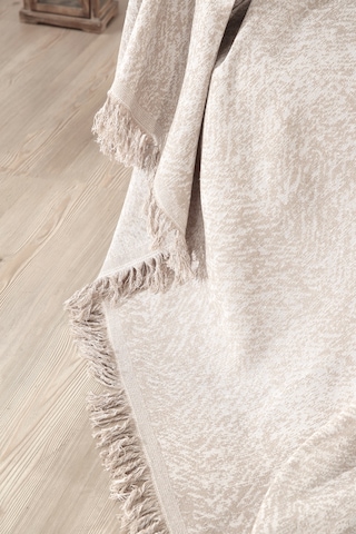 Vicuna Home Pamuklu Çok Amaçlı Ebruli Koltuk / Çekyat Örtüsü Bej