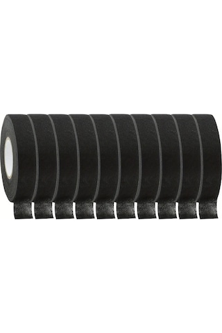 Honeybeeshop 10 Rulo 19mm X 10m Siyah Kimyasal Fiber Kordon Bantı Yüksek Sıcaklık Dayanıklı Otomotiv Elektrik Sarma Koruma İzolasyon