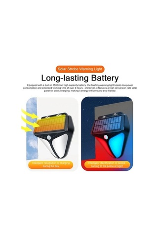 Funtree 129db Güneş Enerjili Alarmlı Strobe, Kızılötesi Harekete Duvara Monte Siyah Siyah