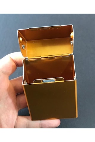 Metal Sigaralık Mıknatıslı Kutu Sigara Paketlik