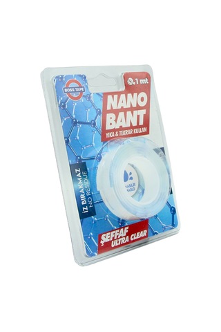 Boss Tape Nano Bant Şeffaf 1 M Yıkanabilir Yeniden Kullanılabilir