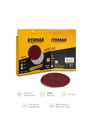 Rds11512 Alüminyum Oksit Cırtlı Zımpara 115 Mm - Kum: 120 - 20 Adet