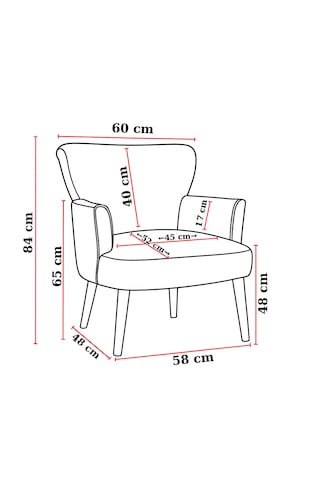 Roma Berjer - Modern Tekli Koltuk - Keten Kumaş - Kahverengi