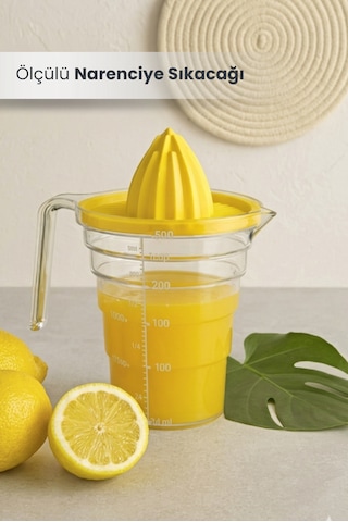 Masterchef Ölçülü Narenciye Sıkacağı 500 Ml. Portakal Sıkacağı Ve Limon Sıkacağı Şeffaf - Sarı