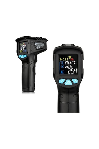 Jzcat Endüstriyel Dijital Kızılötesi Termometre - Siyah