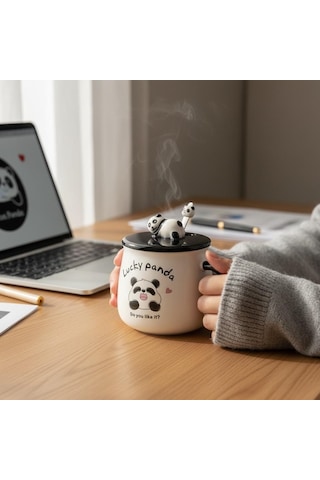 3d Kabartmalı 400ml Sevimli Panda Kupa Bardak Diğer