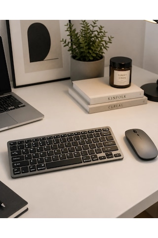 Sessiz Kullanım Sunan Bluetooth Klavye Mouse Seti Çoklu Cihaz Uyumlu