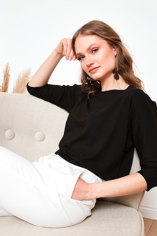 Lela Bisiklet Yaka Truvakar Kol Bayan Bluz 5861416Y Siyah