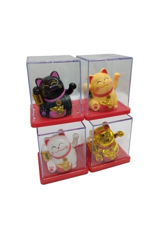 Dörtlü Maneki Neko El Sallayan Şans Kedisi Güneş Enerjili Set No05hdy