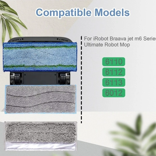 Tongxida İrobot Braava Jet M6 İçin 6'lı Fırça Seti: 2 Derin + 2 Islak + 2 Ek Fırça