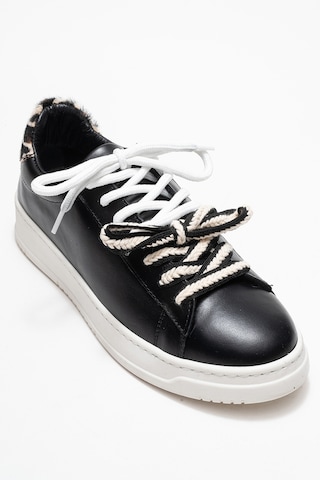 Luvishoes Luvi Shoes Warron Siyah Desenli Hakiki Deri Kadın Sneakers Siyah