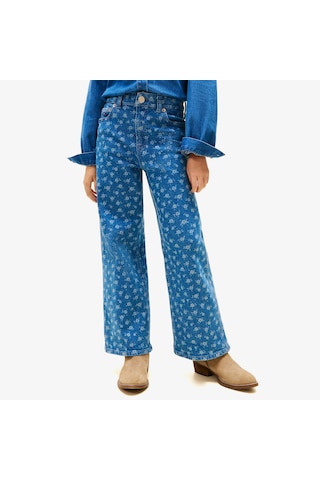 Tommy Hilfiger Mabel Wide Leg Flower Aop Jeans Çocuk Mavi Pantolon Kg0kg08960 Mavi