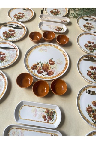 Vintage Model 12 Kişilik 23 Parça Kahvaltı Takımı Vintage