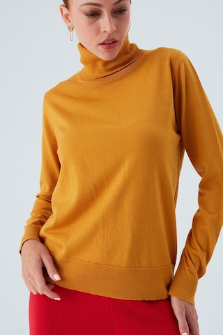 Peraluna Valerıa Pullover Boğazlı İnce Kadın Triko Kazak Sarı-sarı Sarı