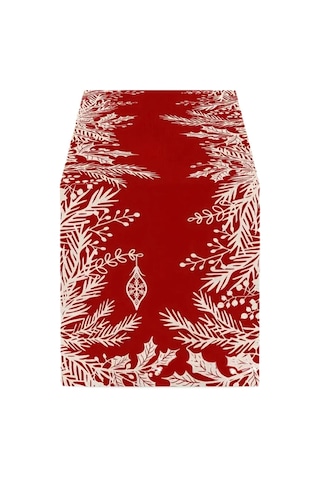 Homyl Dikdörtgen Masa Örtüsü Festival Mevsimlik Kış Dolabı Yapraklar