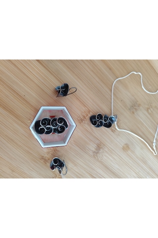 Oksitli Gümüş Sarmarlı Set Gümüş