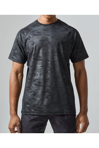 Nature The Brand Kamuflaj Baskılı Siyah Reglan Kol Regular Kesim Sporcutişört Kamuflaj