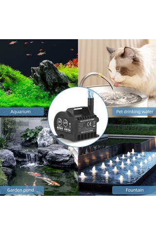 Ximistore9 12v Taşınabilir Mini Su Pompası, 700l/h Akış Hızı, 3m Yükseklik, Akvaryum Ve Bahçe Çeşmesi İçin