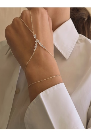 Markiz Kesim Zirkon Taşlı Y Model Gold Renk Şahmeran