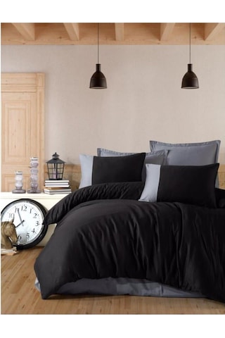 Clasy Tek Kişilik Ranforce Nevresim Takımı Pure V1 Siyah