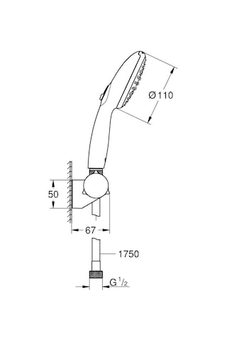 Grohe Tempesta 110 El Duş Seti, 2 Akışlı Krom, 27601003 Krom
