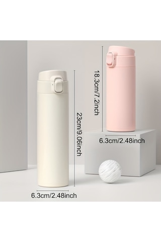 Besthome1 Termos, Paslanmaz Çelik Yalıtımlı Su Şişeleri, Seyahat Termosları, Sıcak Ve Soğuk İçecekler İçin Kırmızı Pembe