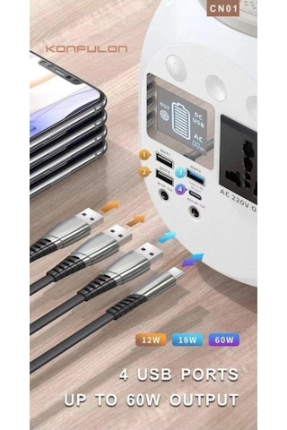 Cn01 Powerbank 45.000 Mah Kamp Şarj Pd - Beyaz Düz Renkli