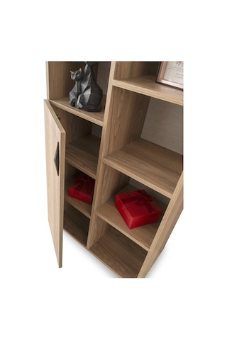 Hazar Raflı Kapaklı Kitaplık 70x37x180cm Ceviz