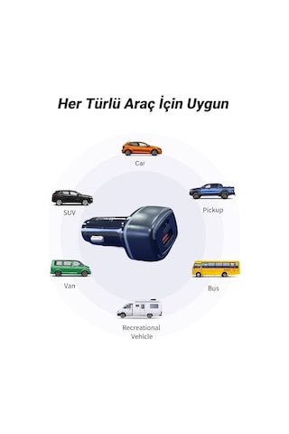 Cr01 Araç Şarj Adaptörü Dual Port Pd Araç Şarjı Yeni Nesil Pd + Standart Usb Ledli A Kalite Araç Şarj Başlık Fast Siyah