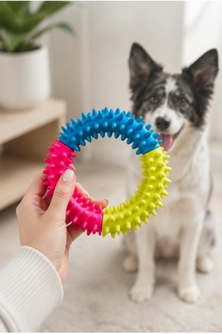 Lexroo Köpek Diş Kaşıma Oyuncağı, Halka Formlu Çiğneme Ve Oyun Oyuncağı