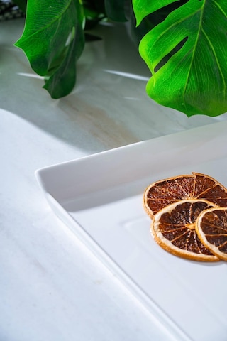 Acar Bianco Perla Dikdörtgen Sunum Tabak - 31 Cm Beyaz