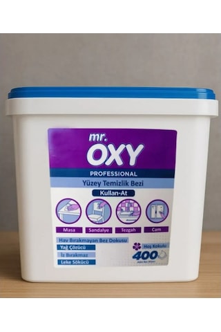 Mr.oxy Mr. Oxy Profesyonel Yüzey Temizlik Mendili 400'lü Tekli