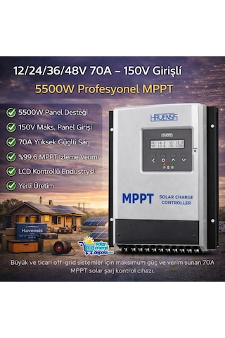 Havanesis Solar-70amps-150 12/24/36/48v 70a Mppt Şarj Kontrol Cihazı S70amps