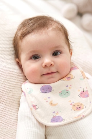 Just Inner Kız Bebek 2'li Pamuklu Önlük Ayışığı Desenli Çıtçıtlı Çift Katlı Cilt Dostu 684302 Lila