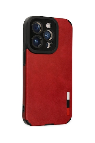 Gld-spt- Newface Apple Uyumlu iPhone 14 Pro Max Kılıf Loop Deri Silikon - Kırmızı