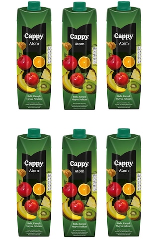Cappy Atom Ballı Karışık Meyve Nektarı 1 Lt X 6 Adet