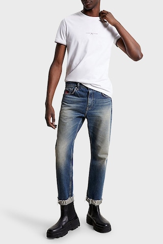 Tommy Hilfiger Sıfır Yaka T-shirt Regular Fit Siyah Beyaz