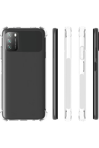 Xiaomi Poco M3 Kamera Korumalı Shockproof Darbe Emici Silikon Kılıf- 5775 Şeffaf